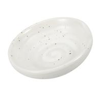 Operitacx Soporte para Cucharas de Cerámica de Color Claro Estilo Japonés, Plato Redondo para Salsa y Vinagre, Doble Uso para Decoración de Cocina y Mesa