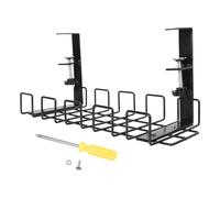 Operitacx Soporte Versátil para Cables Negro de Organizador Colgante para Gestión de Cables bajo Escritorio Soporte para Hogar y Oficina Almacenamiento Seguro y Ordenado