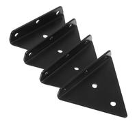 Operitacx Soportes de Estante Flotante Ocultos Negros de 8 Cm con Diseño Triangular, Soportes Resistentes de Hierro y Abs con Tornillos para Estantes en Hogar y Estudio, Paquete de 4