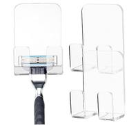 Operitacx Soportes Transparentes Para Maquinillas De Afeitar De Ducha 3 Unidades Tamaño Compacto Autoadhesivos Ncionales Para Baño y Cocina Organizador Sin Taladro