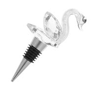 Operitacx Tapón de Botella de Vino para Conservar Bebidas Frescas Forma de Cisne de Cristal y Goma, Sellado Hermético en Celebraciones y Colección Personal