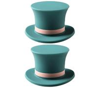 Operitacx Tapones de Silicona Sellado Hermético 2 Piezas, Tapón Reutilizable Forma de Sombrero, Color Verde para Botella de Vino para Botellas de Vino, Champán y Bebidas Alcohólicas
