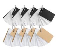 Operitacx Tarjetas de Memoria Prácticas Anilla para Cuaderno, 8 Piezas en Cartulina Negra y Papel Kraft, Cuaderno de Vocabulario para Estudiantes y Planificación Diaria