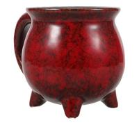 Operitacx Taza de Cerámica Roja de 350ml Diseño Distintivo de Halloween para Decoración de Mesa en Cumpleaños y Restaurantes, Práctica y Resistente