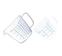 Operitacx Tazas Medición Clara Medidoras de Vidrio 250ml de Alta Resistencia y 500ml y Diseño a Prueba de Golpes 2piezas para Uso en Cocina y Casa
