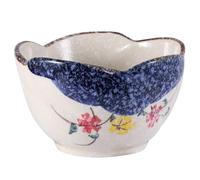 Operitacx Tazón de Cerámica Japonesa con Diseño de Loto Original Cuenco para Ensalada y Postre Recipiente Multifuncional para Alimentos para Reuniones y Restaurantes Color Azul Jade