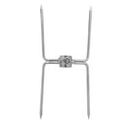 Operitacx Tenedores para carne de asador - Tenedor de acero inoxidable de doble cara con 4 puntas que se adapta a varillas de 2,1 cm/0,83 pulgadas. Ideal para asar pollo, pavo, acampar, picnics y