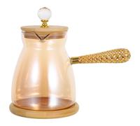 Operitacx Tetera turca: Cafetera turca de vidrio con asa lateral - Tetera de cocina de estilo cezve para derretir leche y mantequilla en casa - 750 ml
