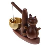 Operitacx Timbre de Puerta de Madera con Campana de Gato Colgante Decorativo para Entrada Llamador de Puerta con Sonido y Diseño Retro para Hogar y Tienda