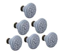 Operitacx Tiradores Cerámica para Cajones y Armarios 6piezas Azul Superficie Suave y Diseño Elegante Rústico para Muebles de Tv y Guardarropa