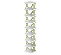 Operitacx Zapatero Organizador Apilable de 9 Niveles en PP Color Verde Claro Gran Capacidad y Diseño Resistente para Dormitorio u Hogar