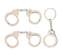 Opexicos 3 llaveros con esposas plateadas para regalo de seguridad potable, plateado, S
