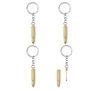 Opexicos 4 llaveros falsos de bala de rapé con compartimento oculto, cuchara, almacenamiento secreto, dorado, pequeño, Dorado, S