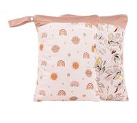 Opgroeie Bolsas húmedas y secas con dos bolsillos con cremallera y asa, bolsa de almacenamiento reutilizable para piezas de extractor de leche y artículos de bebé, bolsas de pañales impermeables,