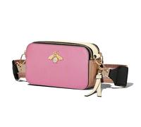 Ophlid Bee Purse - Bolso cruzado para cámara para mujer, bolso pequeño de moda, correa ancha, bolso de mano de cuero, Rosado