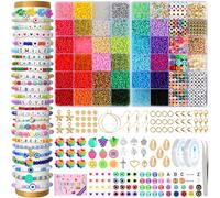 Ophy 19000 Uds Abalorios Para Hacer Pulseras, 36 Colores 3mm Cuentas Arcilla Polimérica para Hacer Pulseras Abalorios, Cuentas para Pulseras con Letras Cuentas para DIY Collares Manualidad Regalo