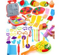 Ophy Juego de Plastilina- 48 Piezas Moldes plastilina Herramientas Plastilina para Niños Incluyen Hamburguesas, Helados, Fideos y Pizza Plastilina para Niños Accesorios de Arcilla de Modelado Regalos