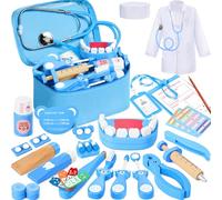 Ophy Maletín Médicos de Simulación, Kit Dentista y Doctora Juguete para Niños 3-8 Años con Estetoscopio, Juego de rol