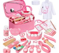 Ophy Maletin Medicos Juguete, 46 Piezas Doctora Juguetes Niña Niños 3+, Doctora Juguete con Estetoscopio Realista Accesorios, Dentista Disfraz Kit EfficientGrip, Víspera de Todos los Santos