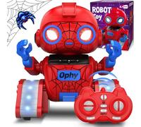 Ophy Robot Niños Juguetes Recargables y Proyectables RC Robot con Ojos LED y Música Juguete RC con Sensor de Gestos para A Partir de 3 4 5 6 7 8 9 10 años Regalo Azul Rojo Víspera de Todos los Santos