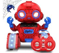 Ophy Robot Niños Juguetes Recargables y Proyectables RC Robot con Ojos LED y Música Juguete RC con Sensor de Gestos para A Partir de 3 4 5 6 7 8 9 10 años Regalo Azul Rojo Víspera de Todos los Santos
