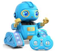 Ophy Robot Niños Juguetes Recargables y Proyectables RC Robot con Ojos LED y Música Juguete RC con Sensor de Gestos para A Partir de 3 4 5 6 7 8 9 10 años Regalo Azul Víspera de Todos los Santos