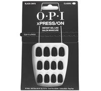 OPI xPRESS/ON Press On Nails Up to 14 Days of Wear Gel-Like Salon Manicure Vegan Sustainable Packaging With Nail Glue Short Black Nails Black O