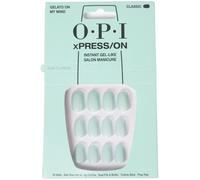 OPI xPRESS/ON Press On Nails Up to 14 Days of Wear Gel-Like Salon Manicure Vegan Sustainable Packaging With Nail Glue Short Blue Nails Gelato o