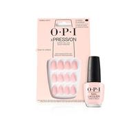 OPI xPRESS/ON Uñas artificiales reutilizables con hasta 14 días de uso + Esmalte de uñas Nail Lacquer hasta 7 días de duración - Tono Bubble Bath - Nude (15ml)