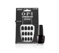 OPI xPRESS/ON Uñas artificiales reutilizables con hasta 14 días de uso + Esmalte de uñas Nail Lacquer hasta 7 días de duración - Tono Lincoln Park After Dark - Negro/Morado Oscuro (15ml)