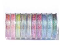 OPica Cordón de Hilo de Color Degradado de 0,3mm, Cuerda de macramé para DIY, borlas, Abalorios, Pulsera Shamballa, Collar, línea de Cuerda Trenzada