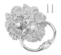 OPIGJUFD Aldaba Puerta Exterior Aldaba de aleación zinc, aldaba puerta 6 pulgadas, manija cabeza decorativa for el hogar, tirador con tornillos montaje, 1 pieza(Sliver)