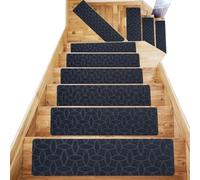 OPIGJUFD Alfombrillas para Escaleras Alfombra autoadhesiva for escaleras, Alfombra Protectora for, Antideslizante, Absorbente, con múltiples Patrones, 76x20,3 cm(Grey-8PCS)