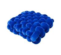 OPIGJUFD Almohada De Nudo Cojín de Felpa Cuadrado con Nudo, Almohada Peluche Hecha a Mano, Decorativa estética, cojín for Dormir en la Espalda for Oficina Dormitorio(Klein Blue,30x33x12CM)