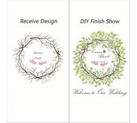 OPIGJUFD Arbol De Huellas Boda Regalo de Boda, Pintura árbol con Huellas Dactilares, Amante del Beso, Libro visitas for Fiesta, decoración en Lienzo Recuerdo(Color07,60x80cm 24x32inch)