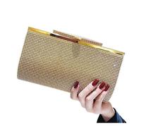 OPIGJUFD Bolso De Noche Bolso de mano con brillantes y diamantes imitación for mujer, bandolera cristal for dama honor, boda, fiesta, bolso noche(Gold)