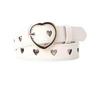 OPIGJUFD CinturóN Decorativo Europe And The United States Full Hole Belt Female Hip-hop Punk Trend Double Row Cool(JV269-White)