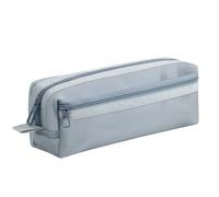 OPIGJUFD Estuches Bolsa de Malla Doble Capa for bolígrafos, Almacenamiento papelería Transparente Gran Capacidad, Organizador Multifuncional Suministros Examen con Cremallera(Color2)