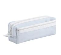 OPIGJUFD Estuches Bolsa de Malla Doble Capa for bolígrafos, Almacenamiento papelería Transparente Gran Capacidad, Organizador Multifuncional Suministros Examen con Cremallera(Color1)