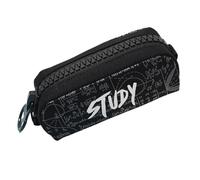 OPIGJUFD Estuches Estuche de Lona Gran Capacidad (2 Unidades) con impresión fórmulas Aprendizaje. Bolsa Almacenamiento Cremallera for útiles Escolares, universitarios y Oficina Almacenamiento(Black)