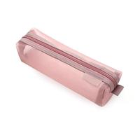 OPIGJUFD Estuches Estuche for lápices de Malla Transparente Simple, Bolsa Examen portátil Gruesa Gran Capacidad, Almacenamiento, Suministros papelería(Red)