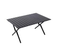 OPIGJUFD Mesa de Camping Mesa Plegable de Metal for Acampar al Aire Libre, portátil, for Picnic(Middle Black)