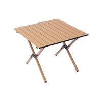 OPIGJUFD Mesa de Camping Mesa Plegable de Metal for Acampar al Aire Libre, portátil, for Picnic(Small Khaki)
