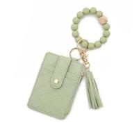 OPIGJUFD Monedero De Pulsera con Llavero De Borla Llegada Pulsera Llavero Monedero de Silicona Brazalete Borla Tarjeta Titular Bolsillo Llaveros for Mujeres Saliendo(Color 3)