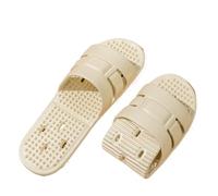 OPIGJUFD Pantuflas plegables Zapatillas portátiles plegables for mujer, antideslizantes, huecas, for baño, fugas de, secado rápido, ligeras y compactas for viajar Para uso turístico(Khaki,41-42)