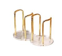 OPIGJUFD Portavasos De Papel Cup Storage Holder Water Tea Cups Dispenser Rack Shelf With Longer Stick Mug Display Stand Home Organizer Almacenamiento(Double gold)