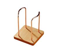 OPIGJUFD Portavasos De Papel Cup Storage Holder Water Tea Cups Dispenser Rack Shelf With Wooden Base Mug Display Stand Home Organizer Almacenamiento(Beech Rose Gold)