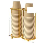 OPIGJUFD Portavasos De Papel Multifunctional Kitchen Paper Cup Holder Plastic Organizier Picker Large Capacity Almacenamiento(Double Grid Gold)