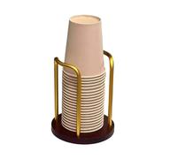 OPIGJUFD Portavasos De Papel Wooden Cup Storage Holder Rack Shelf Water Tea Cups Dispenser With Longer Stick Mug Display Stand Organizer Supplies Almacenamiento(Gold-Style A)