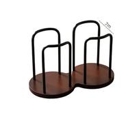 OPIGJUFD Portavasos De Papel Wooden Paper Cup Holder for Disposable Cups Desktop Coffee Table Storage Shelf Tea Mug Organizer Kitchen Office Accessory Almacenamiento(1PC B Log)